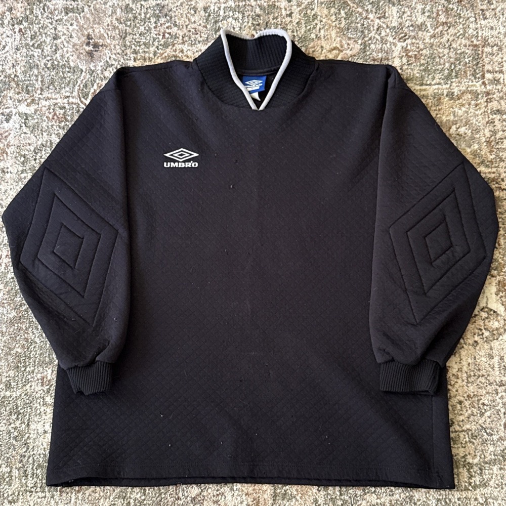 Vintage Umbro Pro Training Faded Black Drill Top Size L